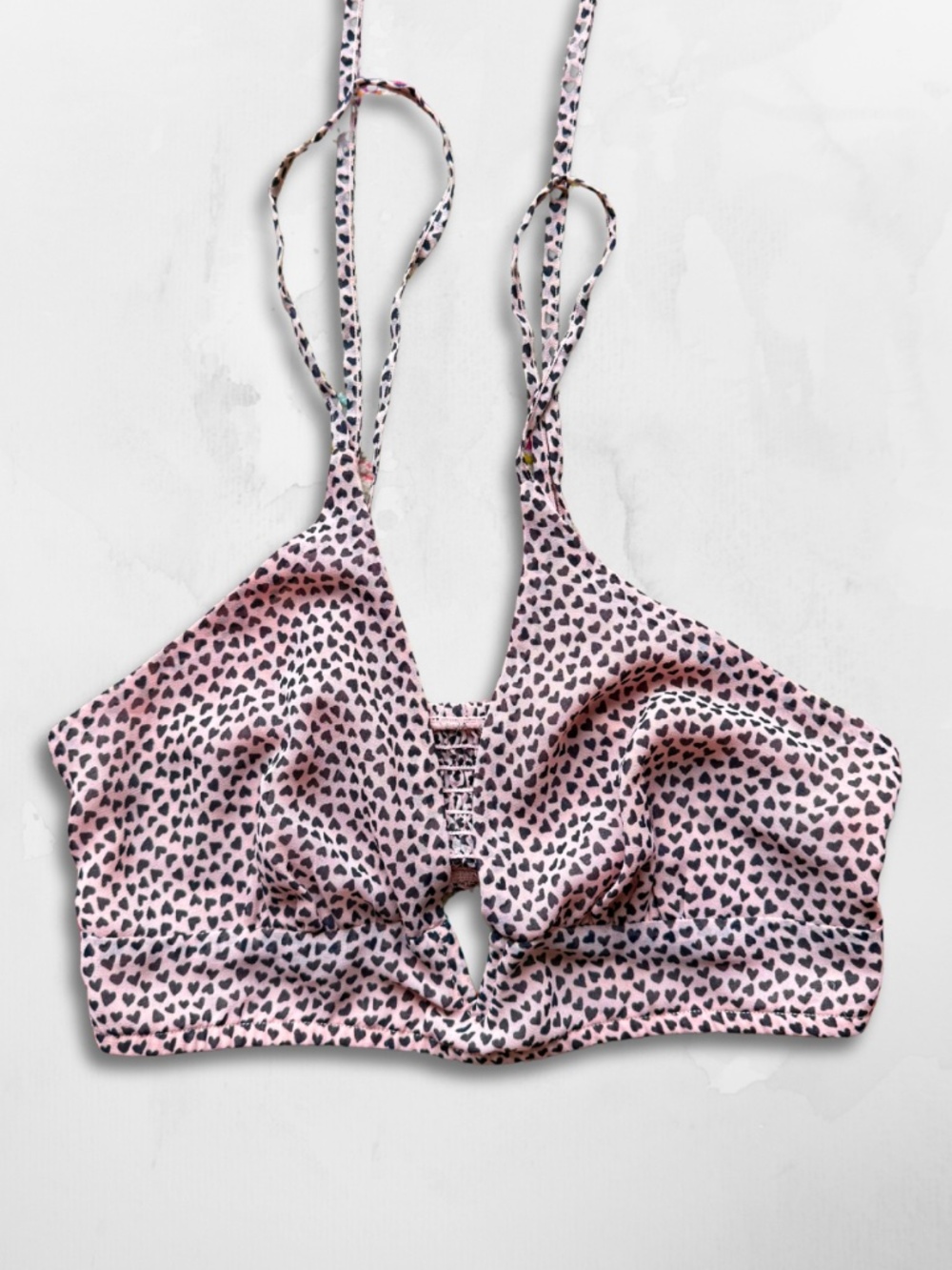 🌈 4 FOR $25 🌈 Pink Heart Print Crop Top, Size S